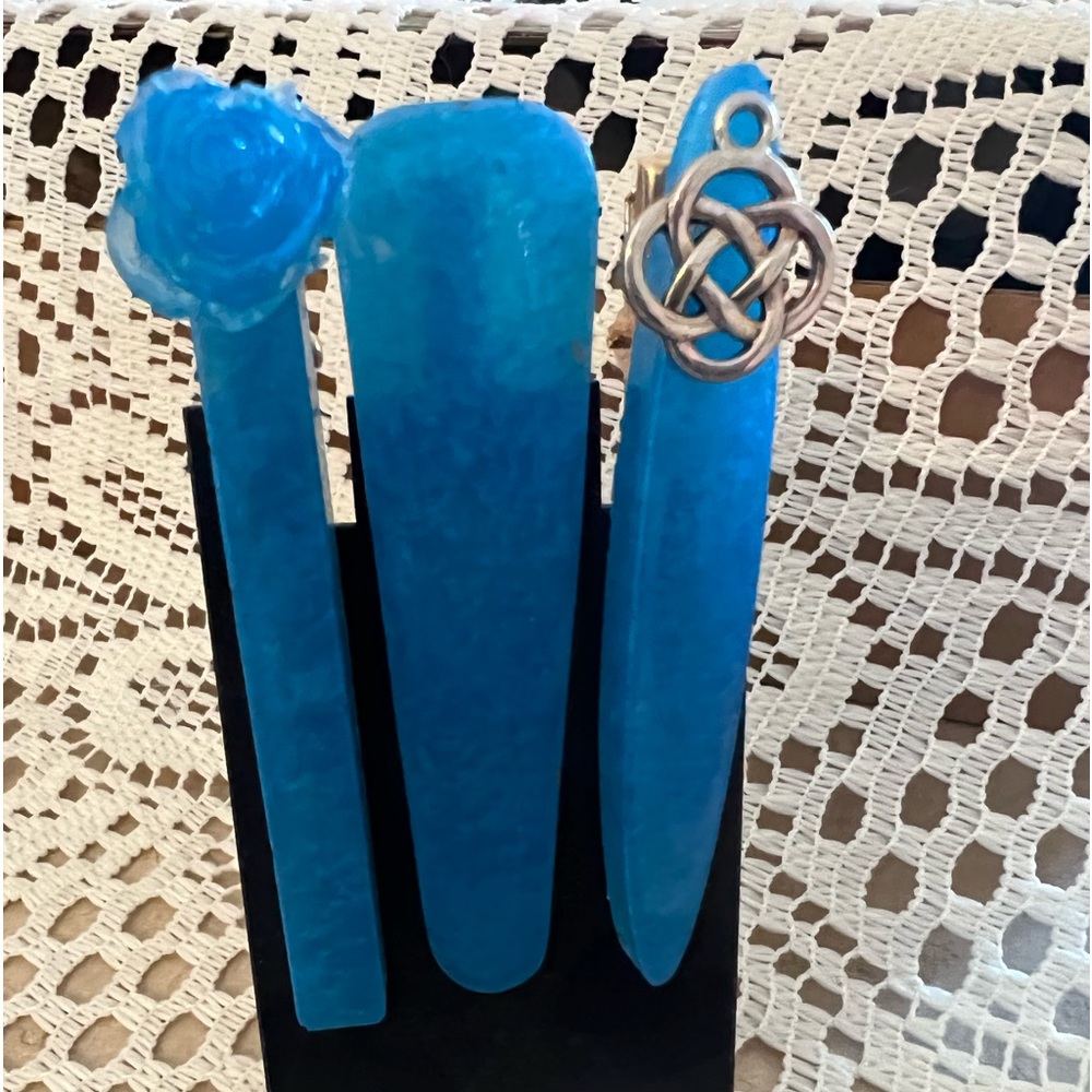 Blue barrettes set of 3